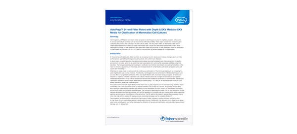 Application Note: PALL AcroPrep™ 24-well Filter Plates