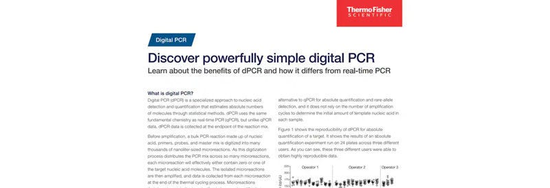 Learn about the benefits of dPCR and how it differs from rt-PCR