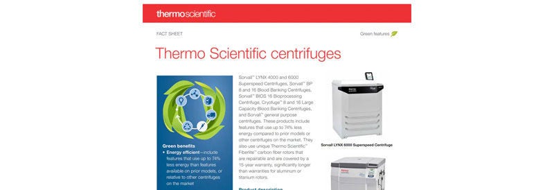 Learn how centrifuges from Thermo Scientific can reduce your energy consumption and help you reduce waste