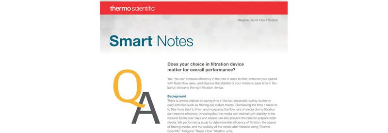 Learn how you can reduce filtration time with Thermo Scientific Nalgene Filter units